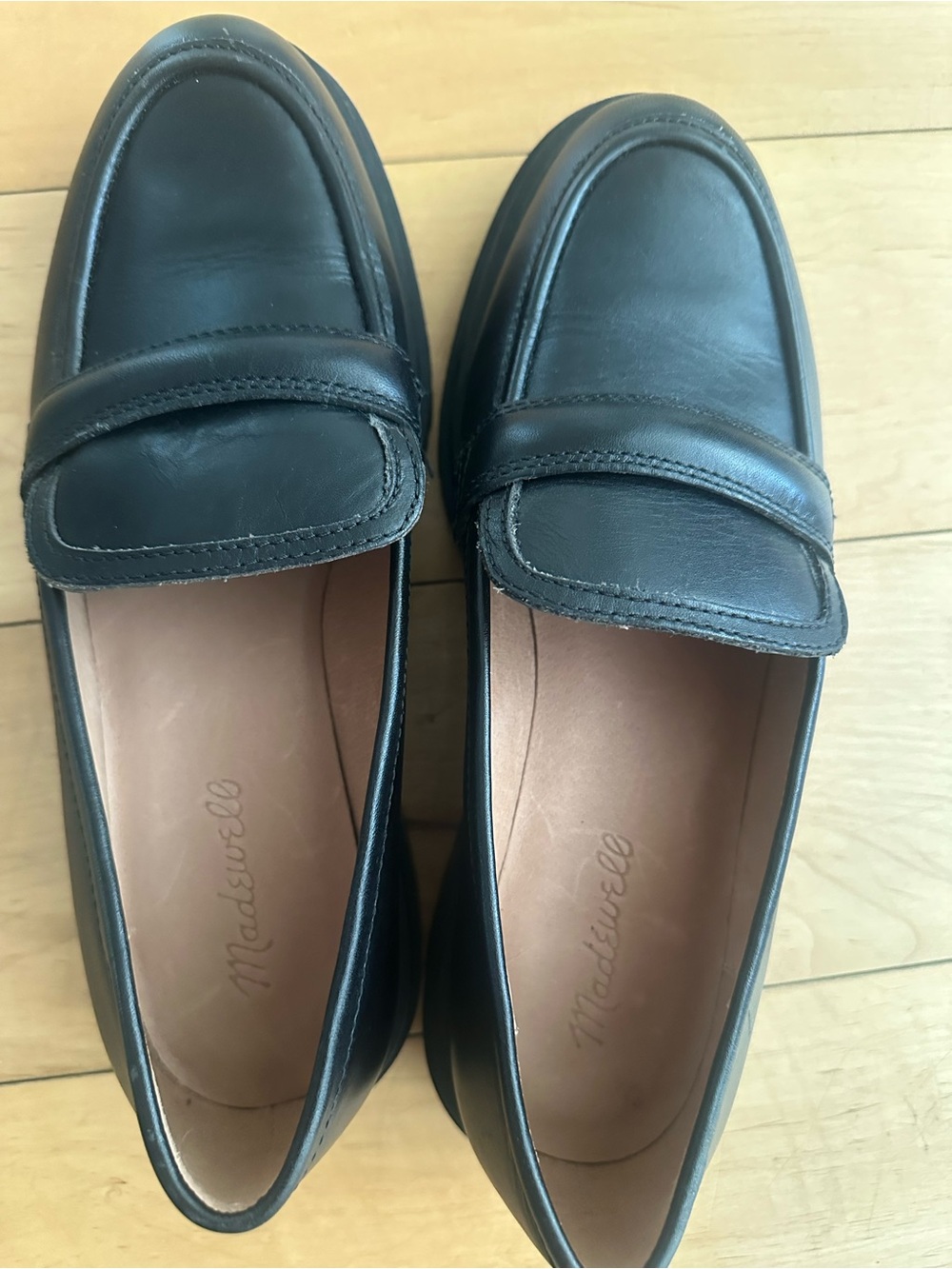 Madewell The Bradley Lugsole Black Leather Classic Penny Loafers. Women’s 9 1/2